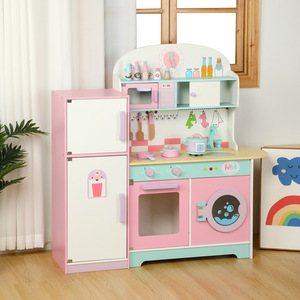 Educativo MDF simulazione in legno Set da cucina bambini fingono di giocare casa con frigorifero e fornelli include giocattoli da cucina imballati - Product Image 5