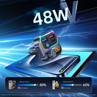 Émetteur FM 48W, récepteur audio, kit mains libres BT, chargeur de voiture PD30W, chargeur rapide, lecteur MP3 de voiture