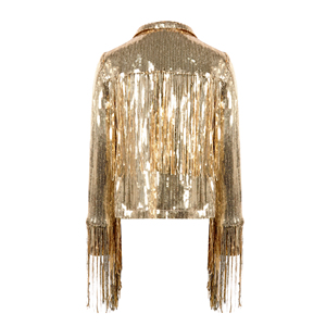 <strong>Women</strong> Fashion Tassel Sequined <strong>Jacket</strong> <strong>Sparkly</strong> Cardigan Coat Club Party Stage Show <strong>Women</strong> <strong>Jackets</strong> - Product Image 5