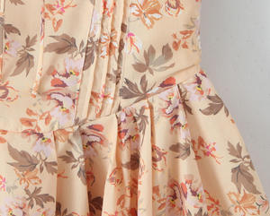 Abito Mini Casual da Donna con Scollo a V, Stampa Floreale, Maniche Corte e Lacci Frontali - Product Image 4