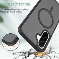 Étui magnétique transparent mat de haute qualité pour Samsung A17 A16 A26, design moderne, coque arrière rigide - Noir