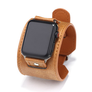 Bracelets <span class=keywords><strong>de</strong></span> montre très vendus pour Apple Watch en cuir véritable et en PU, accessoires <span class=keywords><strong>de</strong></span> <span class=keywords><strong>bracelet</strong></span> punk unisexe - Product Image 1