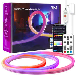 10ft IP67 Water Proof Decoration RGB IC Voice Control Smart Tuya App Wifi Remote Flexible LED Neon Strip <b>Rope</b> <b>Lights</b> - Product Image 1