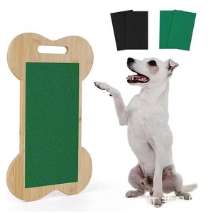 Planche à gratter pour chien en forme d'os en bois, coussin remplaçable, jouet d'entraînement et d'exercice - Product Image 1