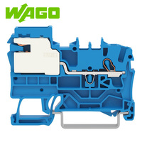 WAGO 2002-7114 Bornier de déconnexion N à 1 conducteur 2,5 mm² à insertion rapide, bornes à pince 2,50 mm², bleu, 250 V, 24 A, montage sur rail DIN-35