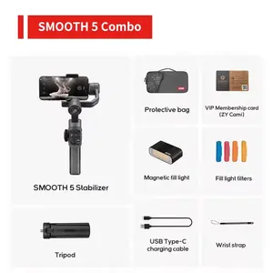 Estabilizador de Teléfono ZHIYUN Smooth 5, Gimbal de 3 Ejes con Trípode y Empuñadura, Seguimiento Facial por IA para iPhone y Android - Product Image 6