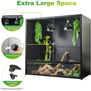 Grand enclos pour reptiles de 230 gallons, terrarium de 48x24x46 pouces de hauteur pour dragons barbus, pythons <span class=keywords><strong>ball</strong></span> pythons, porte en verre à ouverture frontale - Product Image 4