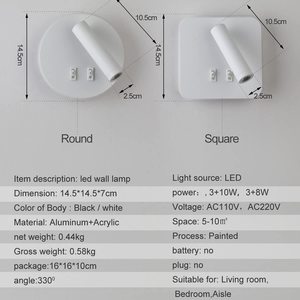 Tối giản khách sạn cạnh giường ngủ Đèn đọc sách backlit Led tường ánh sáng phòng ngủ Đèn tường - Product Image 6