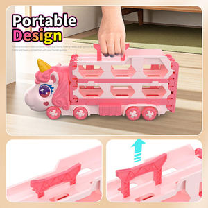 <span class=keywords><strong>Jouet</strong></span> de voiture transformable pliable pour enfants, véhicule à friction, licorne rose princesse, cheval - Product Image 5