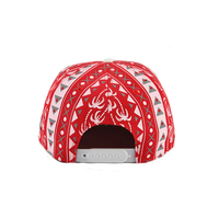 Rood-witte tribale print Freedom Flat Brim Snapback Hat Hip Hop Cap