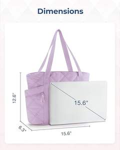Offres Spéciales élégant personnalisé matelassé sac fourre-tout décontracté pour les femmes grande capacité léger Durable deux fermeture éclair - Product Image 2