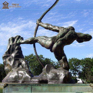 Escultura Deportiva de Metal Antiguo Personalizada, Figura de Arquero en Bronce - Product Image 4