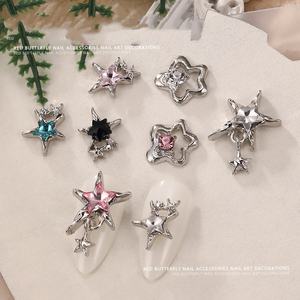 Venta al por mayor: Nuevos accesorios de <span class=keywords><strong>uñas</strong></span> de metal 3D con estrella pentagonal, colgante con incrustaciones de circonita, decoración de <span class=keywords><strong>uñas</strong></span>, gran oferta, marca personalizada. - Product Image 5