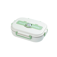 Niedliche Panda-Bento-Lunchbox aus Edelstahl 304 mit 2 Fächern, Besteck und Thermotasche