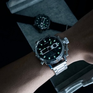 Top Luxury Men's Quartz Watches Stainless Steel Nylon Watches Dual Display <b>Digital</b> Quartz Watches Multifunctional Waterproof - Product Image 6