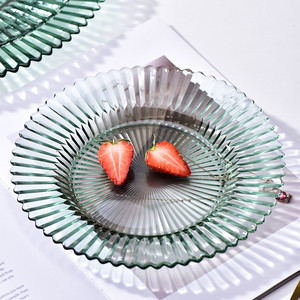 Grande assiette en verre <span class=keywords><strong>Origami</strong></span> créative transparente jetable fruits tapis de nourriture occidentale coloré ménage gros plats plante - Product Image 2