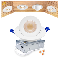 Plafonnier LED encastré orientable de 4 pouces, 9W, étanche, avec boîtier J, homologué IC