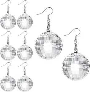 Led Light Up Disco Round Ball Earrings Led Flashing Christmas Mini Disco Ball Earrings Led Disco Ball Earrings for Girls