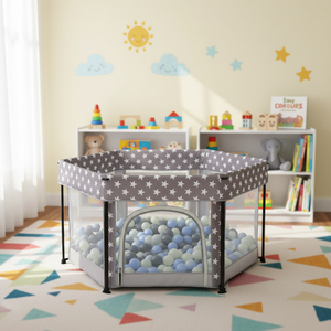 Clôture de jeu pour enfants, clôture pliable pour bébé, utilisable en intérieur et en extérieur, clôture de sécurité pratique pour bébés, aucun installation requise - Product Image 4