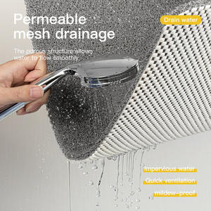 Alfombra de baño antideslizante de seda con diseño minimalista, rectangular, de color sólido, de PVC, impermeable, para baño. - Product Image 4