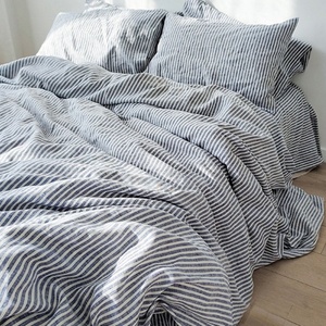 Hotel Duvet Cover European Flax Linen Custom Size Queen King French Organic Linen Pillow Cover <b>Stripe</b> Linen <b>Bedding</b> <b>Set</b> - Product Image 5