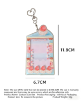 Porte-cartes transparent en acrylique au design gâteau Kawaii mignon, étui de présentation pour photocarte de 3 pouces, porte-badge d'identification, porte-clés, breloque de sac pour les fans de K-Pop