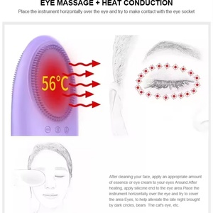 Nouveauté : Appareil de soin de la peau, brosse nettoyante pour le visage en silicone souple imperméable, masseur facial, brosse nettoyante électrique - Product Image 3