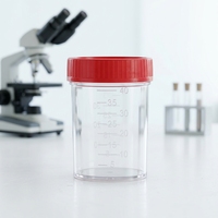 Vaso y Contenedor Transparente para Muestras de Orina Médica de 40 ml con Tapa de Rosca, Chengdu Haoboyou OEM PS