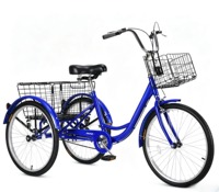 Tricycle adulte 24/26 pouces, vélo à propulsion humaine, tricycle de loisirs urbain