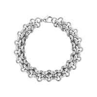Bracelet en maille multicouche fait main en acier inoxydable, nouveau design tendance, style hip-hop, pour femme et homme - Vente flash