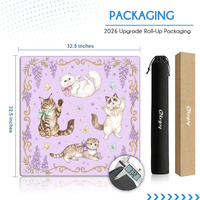 Tapis de Mahjong Violet en Néoprène Caoutchouc 33 Pouces Inodore Antidérapant Design Personnalisé Tapis de Table Vente Directe Usine Expédition DDP USA Haute Qualité