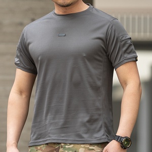 Camiseta Táctica Gris DF19 para Hombre, Verano, Secado Rápido, Transpirable, Ultraligera, Manga Corta, Poliéster - Product Image 2