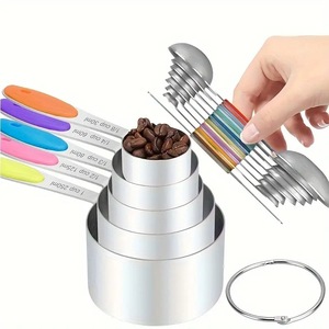 13pcs từ Đo muỗng và cốc Bộ thép không gỉ hai mặt công cụ đo lường nấu ăn & nướng làm tổ - Product Image 6
