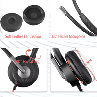 Casque Téléphonique Stéréo Filaire d'Usine de Shenzhen, Anti-Bruit ENC avec Microphone pour Centre d'Appels