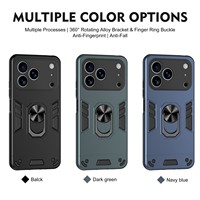 Coque de téléphone iPhone 17 Pro Max 16 Pro motif animal, anneau magnétique, boucle 360 Warrior, usinage de précision, résistante aux chutes