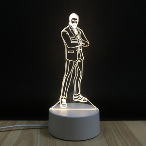 <span class=keywords><strong>3D</strong></span> lámpara LED de luz de la noche de Poker dados forma 1 Color interruptor de botón de escritorio de la tabla de la lámpara de - Product Image 2