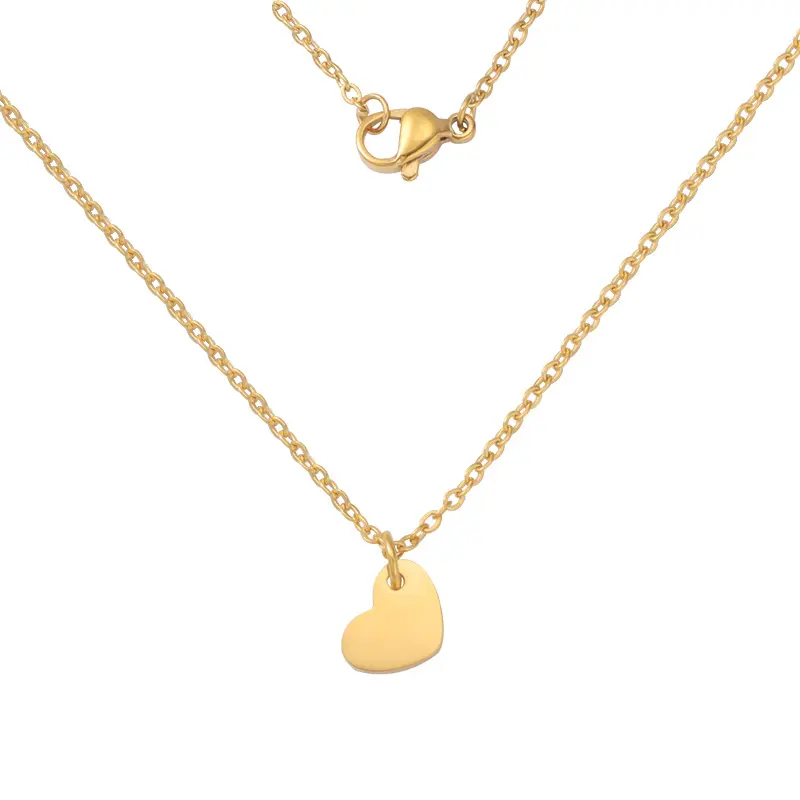 Alta qualità Ins Hug Love Heart Charm in acciaio inossidabile inciso 18K placcato oro reale collana girocollo gioielli