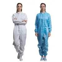 Antistatic निविड़ अंधकार कार्यशाला वर्दी Zippers Dustproof कपड़े Cleanroom Esd परिधान