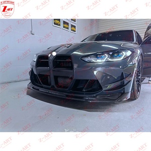 Lèvre avant en fibre de carbone de style Z-ART V pour BMW M3 <span class=keywords><strong>M4</strong></span> 2021 + becquet avant en fibre de carbone sec pour G80 G82 G83 menton avant en fibre de carbone - Product Image 5