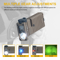 Sidewinder Rattlesnake Senter Sinyal Taktis Mini Multi-Fungsi untuk Berkemah, Sumber Cahaya LDE Tiga Warna IR, Lampu Survival