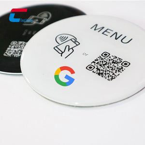 13.56mhz Waterproof Epoxy Google Review Nfc Card Tag Stickers Nfc review Circle