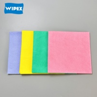 WIPEX Lingettes non tissées aiguilletées 30% Viscose 70% Polyester 40x40cm Multicolores pour le nettoyage domestique, durables et unies