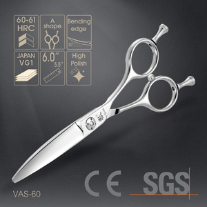 VAS-60 6.0 pollici giapponese VG1 in acciaio curvo forbice capelli curvo forbice capelli lama curvo forbice capelli acciaio cobalto all'ingrosso - Product Image 2