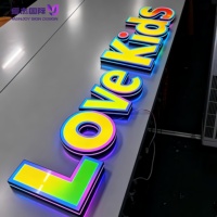 Enseigne LED 3D personnalisée à éclairage frontal, étanche IP65, contrôle par application à distance, en acier inoxydable épais pour usage extérieur/intérieur, résidentiel ou commercial
