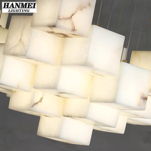 Modern Marble Square Pendant Lamp With E12 Bulb Base Warm <b>White</b> 3500K <b>Hanging</b> Home Lighting HM-PC-104 <b>Hanging</b> Chandelier Lamp HM - Product Image 3