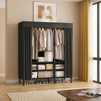 Armoire de rangement multi-niveaux en tissu pour hôtel avec structure métallique
