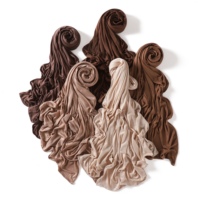 Écharpe légère en jersey de coton mercerisé pour femme, douce, respirante, couleur unie, longue étole, foulard musulman extensible, hijab