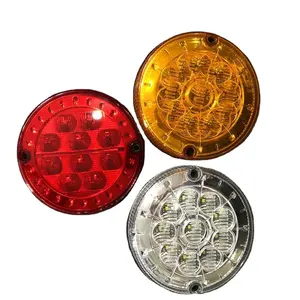 China Auto lighting system LED multi voltage round bus tail lamp 125mm stop brake lights for Mercedes-Benz marco polo bus