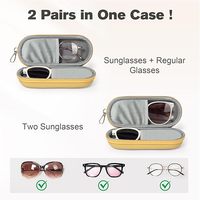 SIYOUCASE nouveauté Double face lunettes étui de rangement rigide en cuir écologique Eva étui de protection pour lunettes de soleil et lunettes de lecture