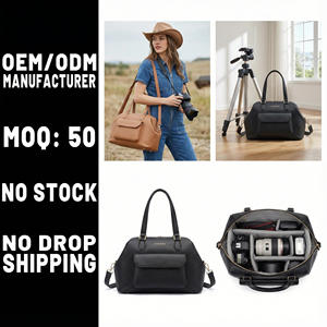 תיק צילום דיגיטלי DSLR מעור מיקרופייבר OEM, תיק כתף למצלמת מיקרו DSLR SLR - Product Image 1